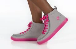 FINAL SALE - Grey/Pink BILLY Classic Lace High Tops -Billy Shoes Store BK22100 050 studio standing 1 940x614 49e80424 7aa1 4143 b49c 783380d2d37d