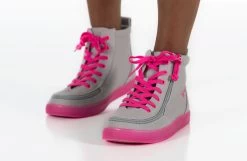 FINAL SALE - Grey/Pink BILLY Classic Lace High Tops -Billy Shoes Store BK22100 050 studio standing 2 940x614 6c0d9381 36f8 4b6b 8691 ea740aab8f4e