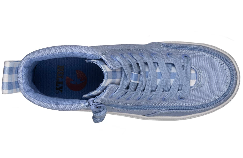 FINAL SALE - Blue Gingham BILLY Classic Lace High Tops 3 FINAL SALE - Blue Gingham BILLY Classic Lace High Tops - Image 3