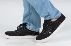 FINAL SALE - Men's Black/White Stitch BILLY Sneaker Low Tops -Billy Shoes Store BM22128 002 studio standing 1 940x614 99897b3c 647e 40da a3ca a994e149744a