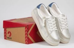 FINAL SALE - Women's White (Navy Mustache) BILLY Sneakers -Billy Shoes Store BW22128 101 studio 2 940x614 a13b39ce f51a 407f a43a ee8e1ced2a8d