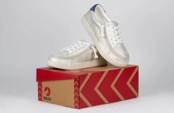 FINAL SALE - Women's White (Navy Mustache) BILLY Sneakers -Billy Shoes Store BW22128 101 studio 3 940x614 ec808dc7 6abc 4bd1 a11d 89094e6e62f3