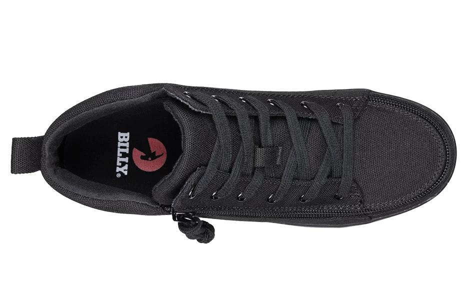 FINAL SALE - Women's Black To The Floor BILLY Sneaker Lace Mid Tops 3 FINAL SALE - Women's Black To The Floor BILLY Sneaker Lace Mid Tops - Image 3