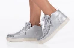 FINAL SALE - Women's Silver Grey Metallic BILLY Sneaker Lace Mid Tops 18 FINAL SALE - Women's Silver Grey Metallic BILLY Sneaker Lace Mid Tops -Billy Shoes Store BW22135 040 studio standing 1 940x614 21283b67 3de9 435e 829e 4b60623199c1