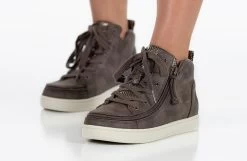FINAL SALE - Women's Espresso BILLY Sneaker Lace Mid Tops -Billy Shoes Store BW22335 250 studio standing 2 940x614 d25a8444 283e 4b42 845a e2cead36bb9c