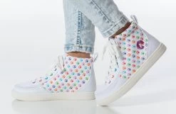 Rainbow Polka BILLY Classic Lace High Tops -Billy Shoes Store bk23100 111 studio standing 1 940x614 52633986105 o