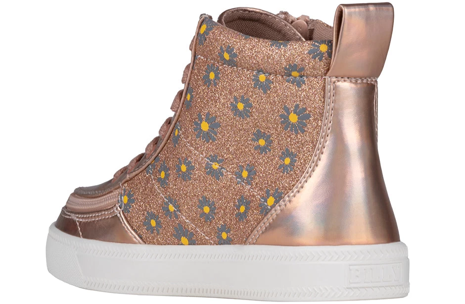 Rose Gold Daisy BILLY Classic Lace High Tops 3 Rose Gold Daisy BILLY Classic Lace High Tops - Image 3
