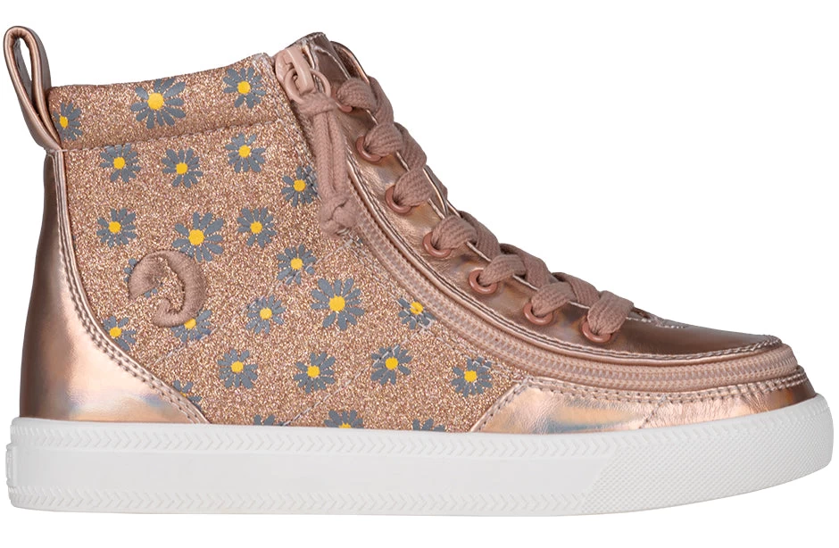 Rose Gold Daisy BILLY Classic Lace High Tops 2 Rose Gold Daisy BILLY Classic Lace High Tops - Image 2