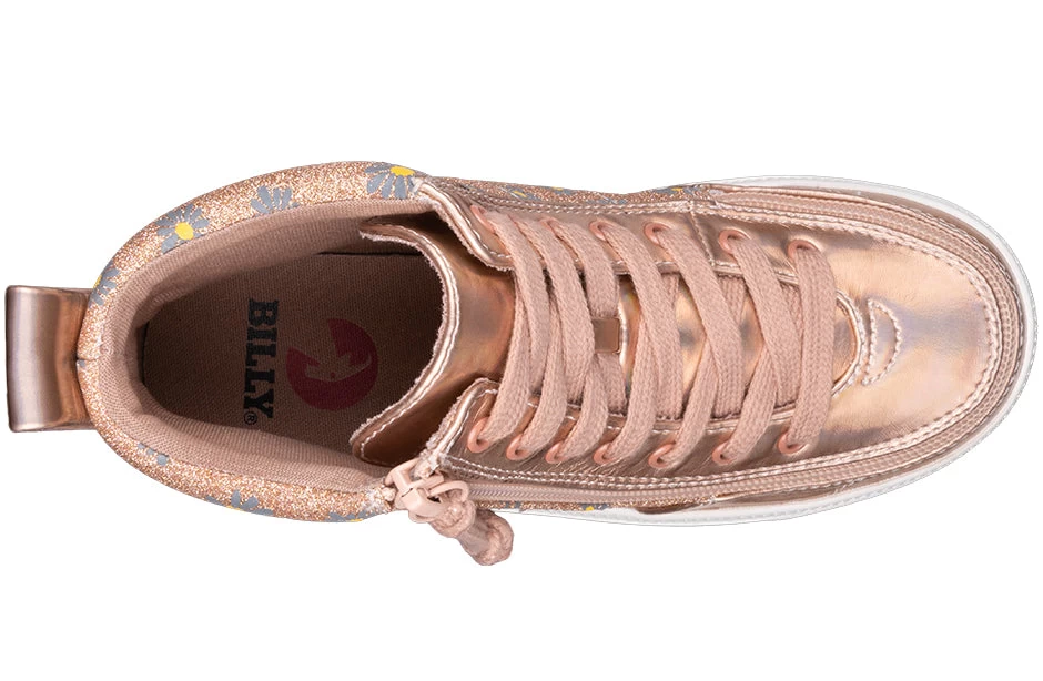 Rose Gold Daisy BILLY Classic Lace High Tops 4 Rose Gold Daisy BILLY Classic Lace High Tops - Image 4